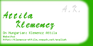 attila klemencz business card